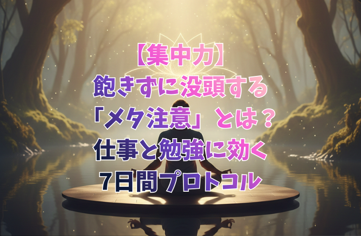 【集中力】飽きずに没頭する「メタ注意」とは？仕事と勉強に効く7日間プロトコル