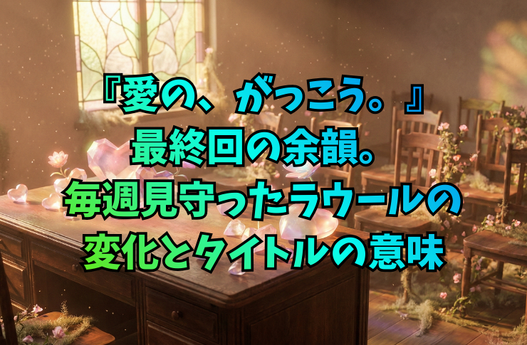『愛の、がっこう。』最終回の余韻。毎週見守ったラウールの変化とタイトルの意味