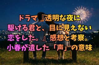 ドラマ『透明な夜に駆ける君と、目に見えない恋をした。』感想と考察。小春が遺した「声」の意味
