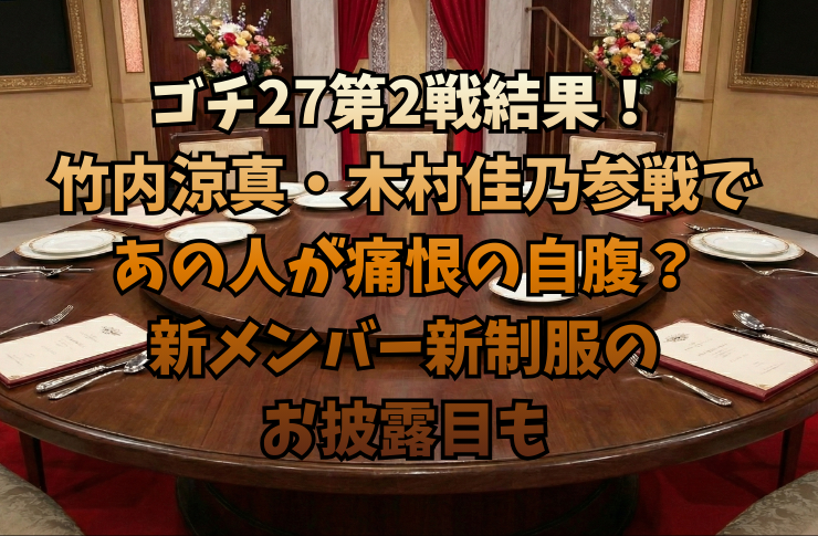 ゴチ27第2戦結果！竹内涼真・木村佳乃参戦であの人が痛恨の自腹？新メンバー新制服のお披露目も