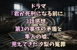 ドラマ『君が死刑になる前に』3話感想。第3の事件の矛盾と隼人の嘘、見えてきた汐梨の冤罪