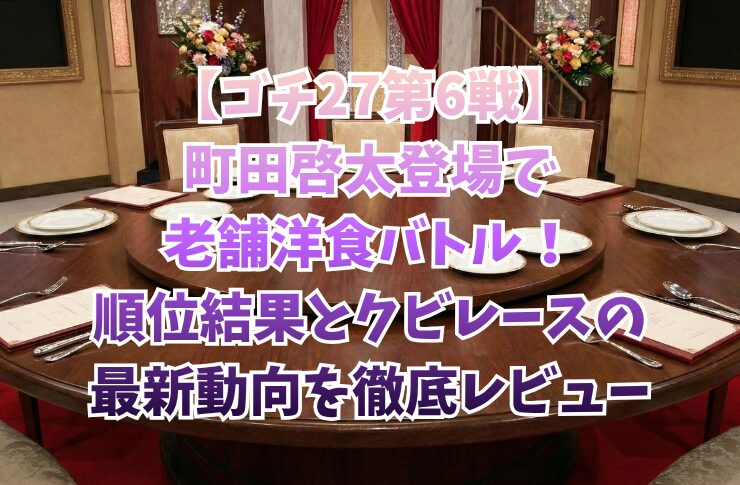 【ゴチ27第6戦】町田啓太登場で老舗洋食バトル!順位結果とクビレースの最新動向を徹底レビュー