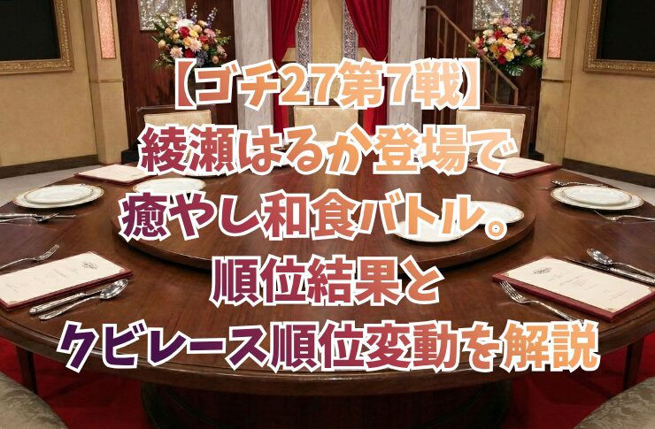【ゴチ27第7戦】綾瀬はるか登場で癒やし和食バトル。順位結果とクビレース順位変動を解説